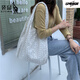 袋鼠包包女包七夕韓系網(wǎng)紗花朵單肩包大容量腋下包夏天仙女包學(xué)生帆布 櫻花白