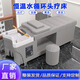 頭療洗頭床美容院理發(fā)店專(zhuān)用發(fā)廊速熱器熏蒸水循環(huán)美容頭療一體床 高端灰-木框架-亞克力白盆 單床 凳子