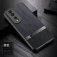 紐致適用榮耀80手機殼新款木紋素皮honor80pro磨砂全包防摔保護殼80se高檔外殼男女款高端超薄潮軟殼gt 素皮木紋殼【黑】 榮耀80