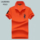 勞倫拉保羅高端品牌短袖POLO衫男裝夏季新款大碼商務(wù)休閑珠地棉打底上衣T恤 橙色 2XL （建議160-180斤）