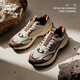 鴻星爾克跑步鞋男鴻羽復古運動(dòng)防滑耐磨輕便織物透氣減震青少年休閑慢跑鞋 浮巖灰/榛果色 42