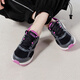 斯凱奇（Skechers）女鞋秋季2025新款休閑鞋減震跑步鞋輕便軟底媽媽鞋網(wǎng)面透氣運(yùn)動鞋 /黑色/紫色-BKPR 38 （建議拍小一碼）