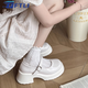FTLI厚底瑪麗珍女鞋2024夏季新款復(fù)古圓頭單鞋厚底潮流英倫風(fēng)小皮鞋 白色 35