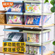 禧天龍（Citylong）雜物收納盒化妝品收納盒子學(xué)生宿舍桌面塑料儲物盒帶蓋廚房整理箱 石青蓋透明盒大號3個裝