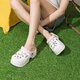 星期六【增高6公分】25年夏新品洞洞鞋女款女鞋兩穿涼鞋踩屎感涼鞋 白色 39-40