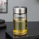 希諾（heenoor）磨砂蓋玻璃杯單層辦公男士泡茶杯帶濾網(wǎng)大容量車(chē)載便攜家用水杯子 本色-300ml【升級小熊蓋】矮萌款 高硼硅玻璃杯體（帶濾網(wǎng)）