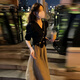 唐菓蜜小香風(fēng)連衣裙女2025夏季新款女裝港風(fēng)復(fù)古泡泡袖收腰顯瘦裙子夏天 黑色上衣+卡其色裙子 L