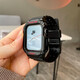 PENC IWATCH適用蘋果手表apple watch s9/8/7新款一體表帶運(yùn)動iwatch6/5/4非原裝se2男女裝甲創(chuàng)意表殼專用配件 電子風(fēng)-深空黑【一體表帶】 42/44/45mm表盤通