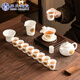 蘇氏陶瓷羊脂玉瓷描金福佑茶具套裝非遺制作懸停蓋碗茶壺8功夫茶杯禮盒裝