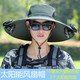 帝行（DIXING）太陽(yáng)能風(fēng)扇帽男夏季成人釣魚(yú)防曬帽遮陽(yáng)帽戶(hù)外旅游大檐透氣漁夫帽 綠色 軍【鋼絲款+2個(gè)太陽(yáng)能風(fēng)扇】