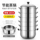 三層蒸鍋加厚款實(shí)心原味家用無(wú)孔蒸飯鍋不銹鋼二三四層蒸籠不串味 不銹鋼厚底 28cm 四層（1底鍋3蒸格）配蒸蓋