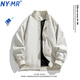 NY-MR潮牌美式棒球服春秋季男女同款青少年情侶立領(lǐng)休閑外套飛行夾克 KW-7803#卡其色 XL