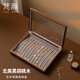 梵瀚實木項鏈盒高定項鏈?zhǔn)占{盒項鏈盒新婚訂婚七夕禮物吊墜專用展示盒 項鏈盒 單層 玻璃款 黑胡桃木紋理