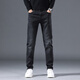 Prato Lee男士修身牛仔褲男直筒褲男休閑男褲冬季厚款彈力加絨褲子男春秋款 黑色 常規 31