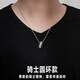 GEVILANGs925銀項(xiàng)鏈男士情侶十字架吊墜騎士潮流時尚送女友生日情人節(jié)禮物 【騎士】圓環(huán)銀吊墜 單銀吊墜【不含項(xiàng)鏈】