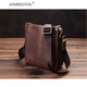 ANDSEEYOU品牌 男士單肩包 新款瘋馬皮單肩包男士斜挎包復古手工真皮男士背包休閑跨包男 咖啡色