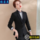 雅若美（yaruomei）職業(yè)裝女裝套裝小西裝正裝工作服西服秋裝長袖面試工裝OL通勤外套 黑色西裝+褲+馬甲+襯衫(兩扣) M碼(建議90-100斤)