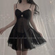 欲動(dòng)成熟御姐風(fēng)情萬(wàn)種的裙子蕩領(lǐng)短裙輕熟感辣妹套裝性感連衣裙女夜店 黑色