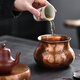HAOMINGTIAN好茗天 鏨刻純紫銅包銀建水 銅茶洗茶渣缸高檔茶具配件水盂筆洗 貓咪建水