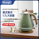 德龍（Delonghi）304不銹鋼電熱水壺KBOV2001 食品級1.7大容量燒水壺家用 自動(dòng)斷電防燒干開(kāi)水壺加厚燒水水壺 1.7L 橄欖綠