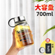 天喜（TIANXI）玻璃杯大容量便攜戶外運動旅行杯子帶杯套耐熱耐高溫帶茶漏大水杯 【加厚防爆+杯套】700ml