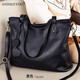 ANDSEEYOU品牌 托特包包女 新款潮時(shí)尚大容量手提包女真皮腋下單肩斜挎大包 黑色 