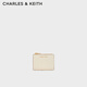 CHARLES&KEITH時(shí)尚麻花紋短款錢(qián)包卡包零錢(qián)包生日禮物CK6-10681108 Cream奶白色 XXS