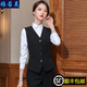 雅若美馬甲女職業(yè)裝套裝工作服KTV前臺酒店服務(wù)員正裝工裝 黑色馬甲+群子(兩件) L碼(建議100-110斤)