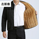 左斯客中老年棉服男短款加絨加厚棉衣男士中年爸爸裝冬季老年人棉襖外套 黑色 2XL120-150斤