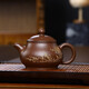 玉頤閣謝師禮宜興紫砂壺純手工茶壺茶具泡茶高工倪新安原礦紫玉金砂潘壺 刻繪款 250ml