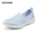 斯凱奇（Skechers）女鞋舒適科技透氣網(wǎng)面一腳蹬單鞋防滑休閑軟底運動(dòng)健步鞋124732
