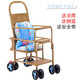 小卜麥童雙層編制夏季嬰兒推車(chē)護欄增高仿藤編推車(chē)寶寶兒童小孩車(chē) 加高護欄可站立+藤編盤(pán)+藍佩奇墊