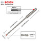 博世（BOSCH）電錘鉆頭S3圓柄四坑穿墻打孔6MM兩坑兩槽鉆頭8MM混凝土沖擊鉆頭 5*160mm