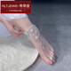 韓萊緹（HANLAITI）異域風情復古時尚鋯石流蘇腳環(huán)金屬鏈條腳背鏈cos宮廷風足飾腳鏈 銀色抓鏈鋯石腳鏈一條 A06-301