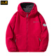 森州狼爪抓絨衣外套男搖粒絨保暖寬松加絨加厚出口轉內銷(xiāo)休閑夾克 紅色-帶帽 L【160-185斤】
