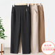 俞兆林（YUZHAOLIN）母親節媽媽褲子女夏季薄款奶奶寬松冰絲中老年女褲時(shí)尚休閑褲 黑色 2XL [建議100-115斤]
