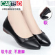 卡帝樂(lè )鱷魚(yú)（CARTELO）媽媽鞋子軟底舒適平底單鞋女鞋夏季中老年真皮皮鞋大碼工作鞋女 黑色【頭層軟牛皮 防滑軟底】 37