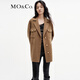 MO&Co.【美麗諾羊毛】西裝翻領(lǐng)寬松雙面呢外套夾克大衣摩安珂 軍綠色 S 160