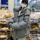 琦蝶爾短款羽絨棉服冬季外套女學(xué)生2025新款韓版寬松連帽加厚面包服棉襖 灰色 M