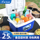 奧然保溫箱冰塊冷藏箱戶外旅行車載冰桶露營(yíng)食品保冷箱外賣擺攤箱子 5L藍(lán)色-配冰袋*5