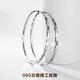 玖長時999純銀耳環(huán)女士款大耳圈圓圈養(yǎng)耳洞銀耳墜耳飾生日禮物送女友 閃方耳圈 40mm