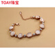 TOAY精致彩色貓眼石手鏈女鍍金百搭手環(huán)歐美氣質(zhì)手鐲首飾 正方形白色