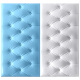 纳仕德 DMQ0257 立体防撞泡沫墙纸软包墙围自粘床头垫 6片：3片白+3片蓝