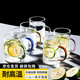 唯銘諾玻璃喝水杯耐熱茶杯子套裝家用帶把透明高硼硅玻璃杯 6只裝300ML