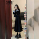 丹珠娜（DanZhuNa）早秋西裝連衣裙2024年秋季新款女裝職業(yè)小香學(xué)院風(fēng)長(zhǎng)裙子女兩件裝 黑色上衣+裙子 S