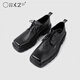 幻象者方頭皮鞋男士真皮厚底增高鞋底復古原創(chuàng  )德比鞋低幫鞋潮男女同款 黑色 41