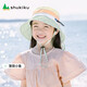 SHUKIKU兒童防曬帽防紫外線可調(diào)節(jié)太陽帽遮陽帽透氣漁夫帽 薄荷小象 M碼