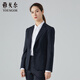 雅戈爾（YOUNGOR）西服上衣女單排一?？坌奚戆嫔虅?wù)西服羊毛混紡新品商場(chǎng)同款 藏青色 L 165/92A