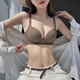 KJ無痕內(nèi)衣女小胸聚攏顯大果凍條軟支撐收副乳調(diào)整型平胸專用文胸 咖啡色-單內(nèi)衣 M 適合75ABC