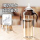PNUOKN吸管奶瓶寶寶學飲杯直飲杯1-3歲-6歲喝水喝奶吸管杯防漏防摔ppsu 直飲杯棕色 330ml （吸嘴*2）